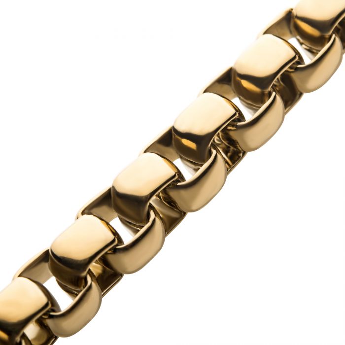 18K Gold Plated Bold Box Chain Bracelet