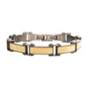 Load image into Gallery viewer, Gun Metal Plated with 18K Gold Plated Grid Inlay Link Bracelet