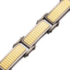 Load image into Gallery viewer, Gun Metal Plated with 18K Gold Plated Grid Inlay Link Bracelet
