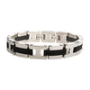 Load image into Gallery viewer, Black Plated Weave Pattern with Steel H-Link Bracelet