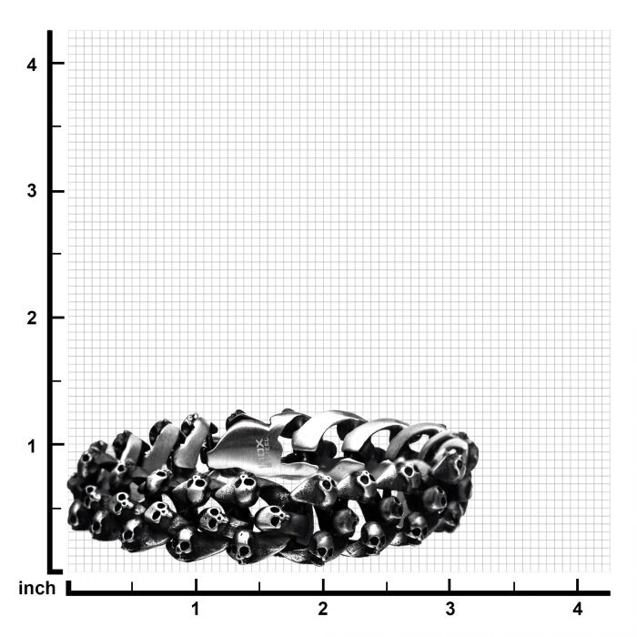 Skull Brushed Oxidized Bracelet