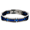 Load image into Gallery viewer, Black, Blue Plated &amp; Steel Links Bracelet