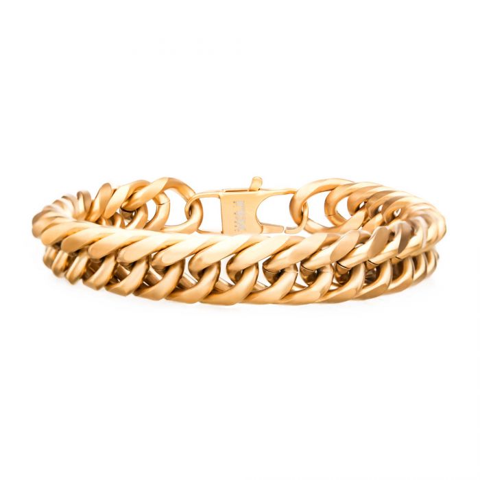 Matte Finished New England Gold Cuban Bracelet