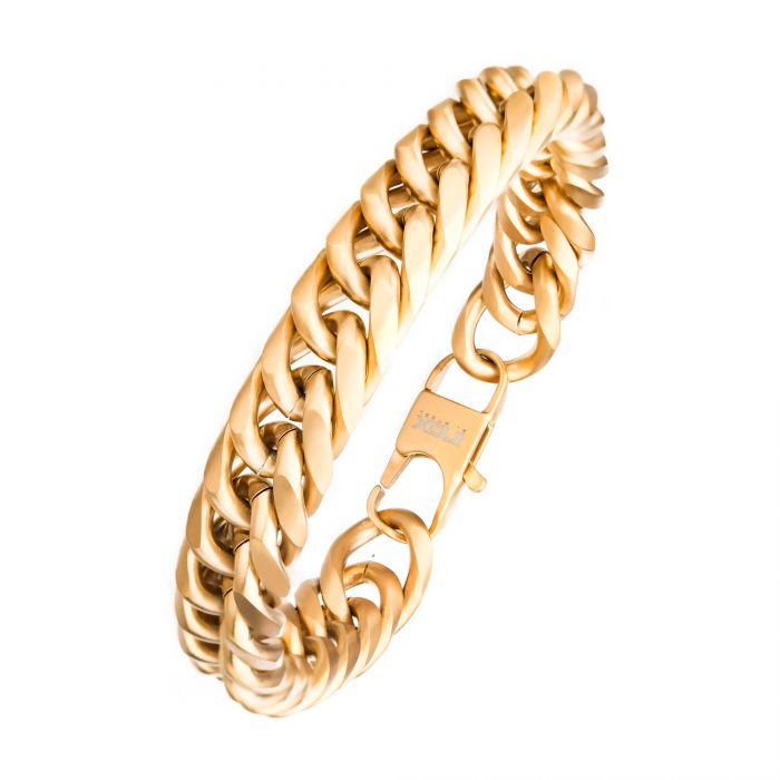 Matte Finished New England Gold Cuban Bracelet