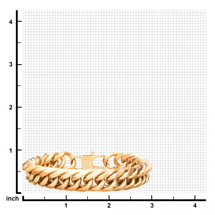 Matte Finished New England Gold Cuban Bracelet