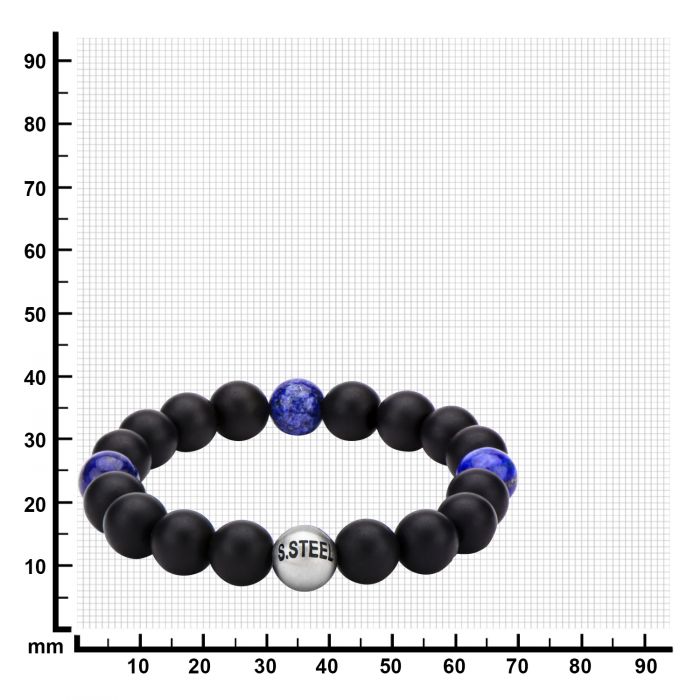 Lapis & Black Onyx Beads Bracelet