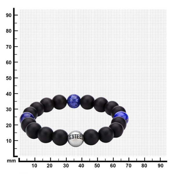 Lapis & Black Onyx Beads Bracelet