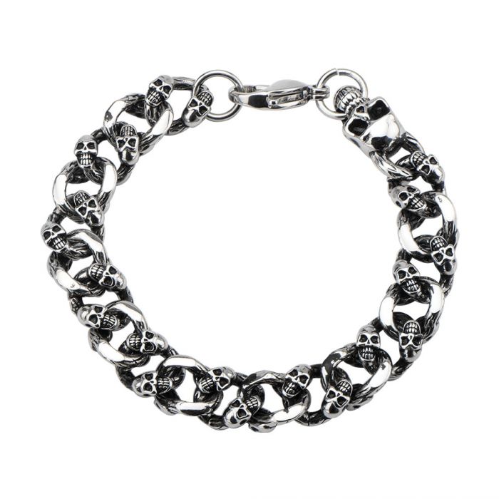 Skulls Curb Chain Bracelet