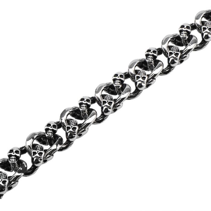 Skulls Curb Chain Bracelet