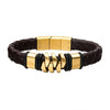 Load image into Gallery viewer, Steel and Gold Plated Brown Leather Bohemian Bracelet