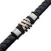 Load image into Gallery viewer, Steel and Gun Metal Black Leather Bohemian Bracelet