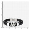 Load image into Gallery viewer, Stainless Steel and Matte Black Leather Bohemian Bracelet