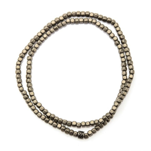Grey Hematite Stone Bead Bracelet