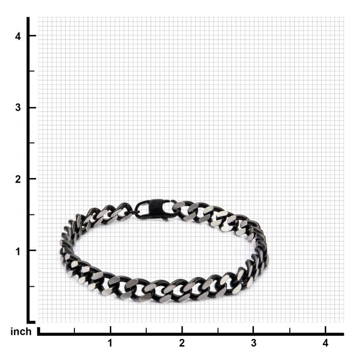 Black Plated Diamond Cut Chain Bracelet