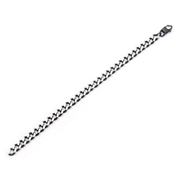 Black Plated Diamond Cut Chain Bracelet