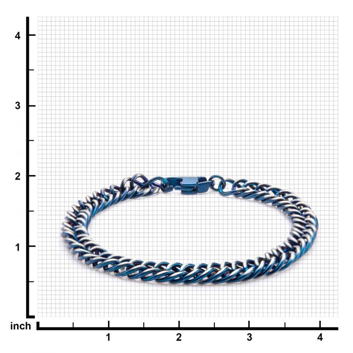 Steel Blue Plated Curb Chain Bracelet