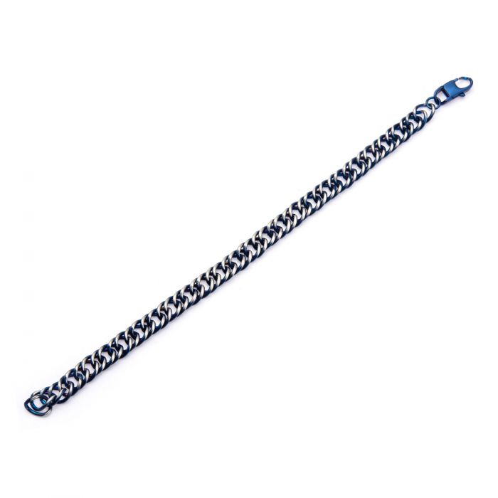 Steel Blue Plated Curb Chain Bracelet