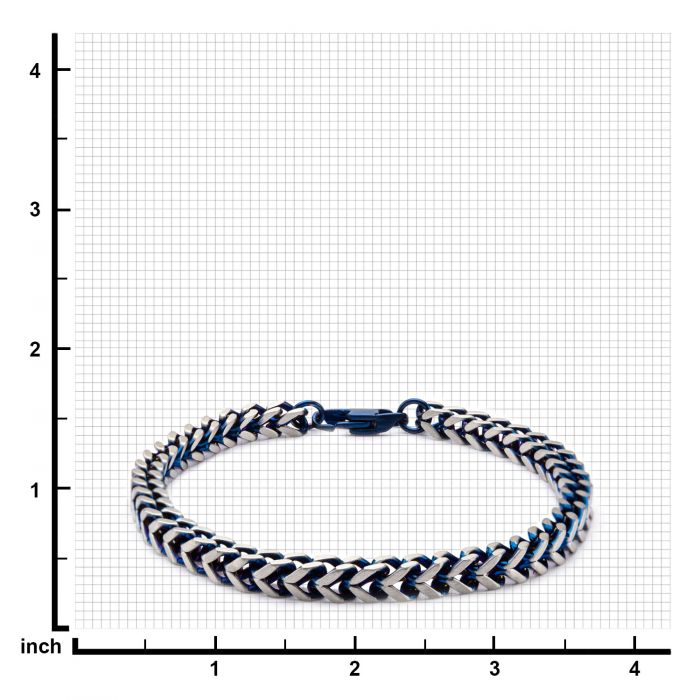 Steel Blue Plated Franco Chain Bracelet