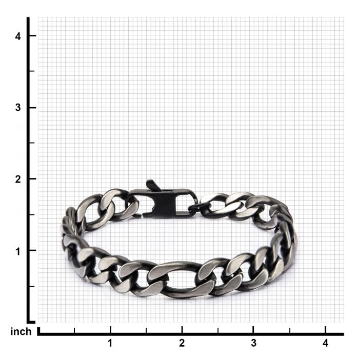 Black Plated Figaro Chain Bracelet