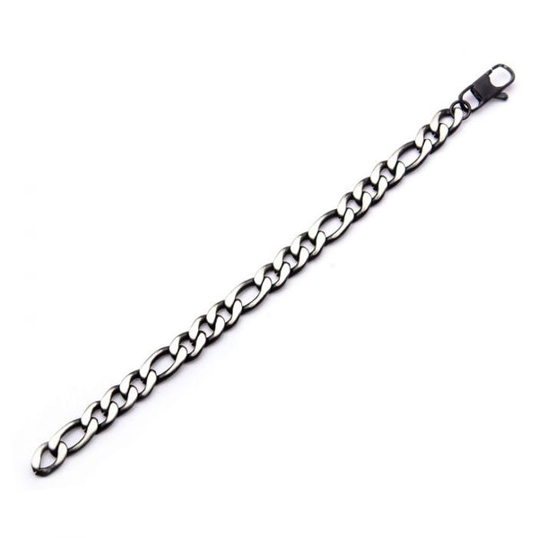 Black Plated Figaro Chain Bracelet