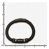 Load image into Gallery viewer, Black Braided Leather with Steel Black Plated Beads Bracelet