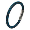 Load image into Gallery viewer, Blue and Black Woven Rubber Bracelet