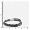Load image into Gallery viewer, Double Round Gray Braided Italian Antique Leather Bracelet