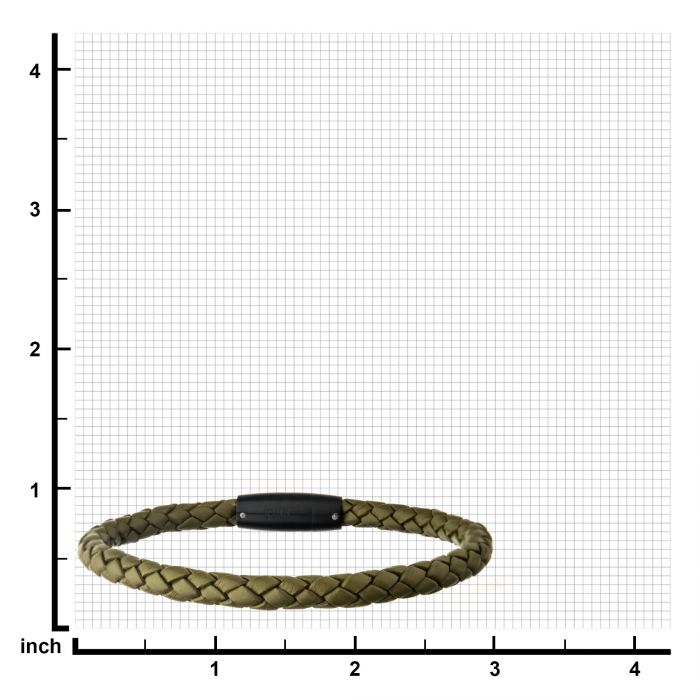 Green Leather with Push in Plug Clasp Bracelet