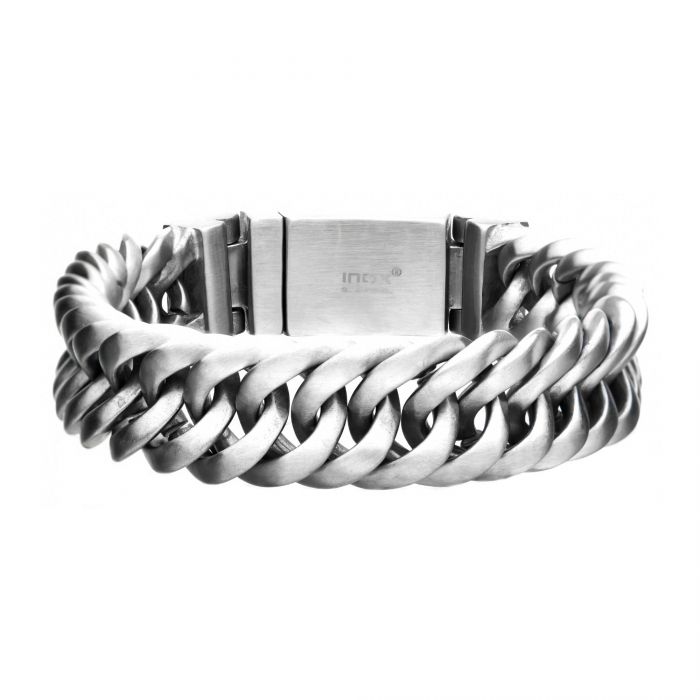 Matte Double Layer Curb Colossi Link and Chain Bracelets