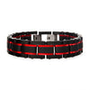 Load image into Gallery viewer, Dante  Black and Red Steel Matte  Carbon Fiber and Link Sizeable Bracelet
