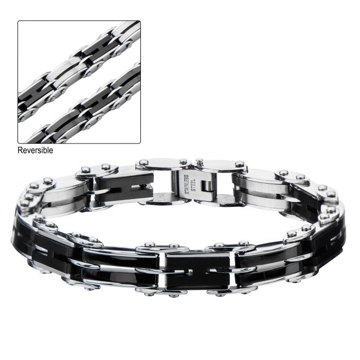 Black Plated HLink Reversible Bracelet