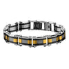 Load image into Gallery viewer, Double Sided Black Plated with Gold Plated &amp; Steel Mesh Reversible Bracelet