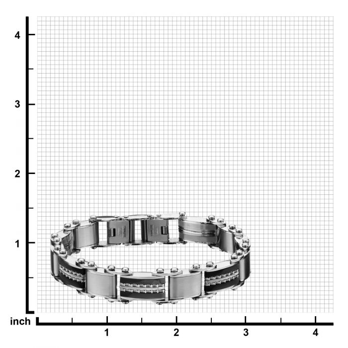 Double Sided Black Plated & Steel Edge Polish Finished Reversible Bracelet