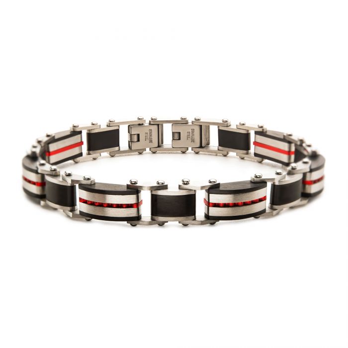 Black & Red Plated Dante Link Bracelet