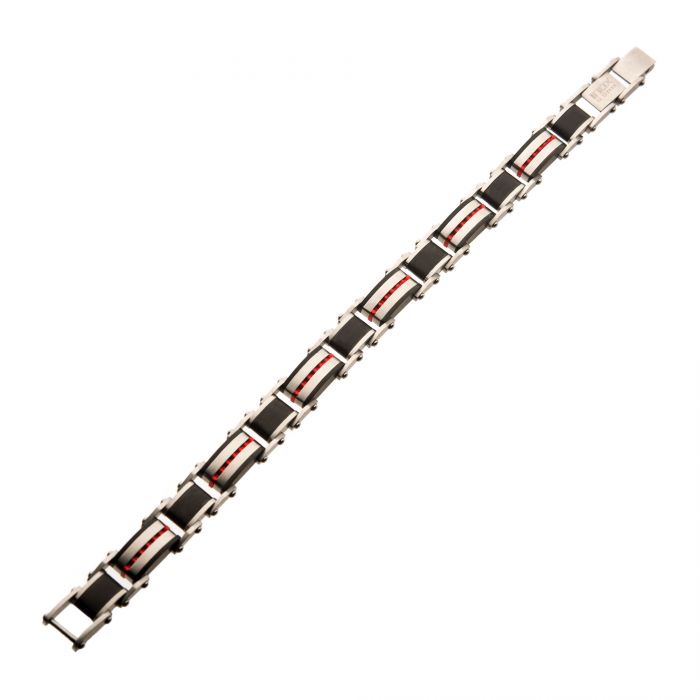 Black & Red Plated Dante Link Bracelet