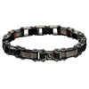 Load image into Gallery viewer, Double Sided Plated Black and Cappuccino Greek Keys Bracelet
