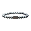 Load image into Gallery viewer, Hematite Gemstone Stretch Bead Bracelet with Steel Clasp