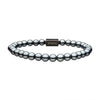 Load image into Gallery viewer, Hematite Gemstone Stretch Bead Bracelet with Steel Clasp