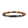Load image into Gallery viewer, Matte Picaso Gemstone Stretch Bead Bracelet with Steel Clasp