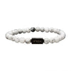 Load image into Gallery viewer, White Howlite Gemstone Stretch Bead Bracelet with Steel Clasp