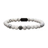 Load image into Gallery viewer, White Howlite Gemstone Stretch Bead Bracelet with Steel Clasp