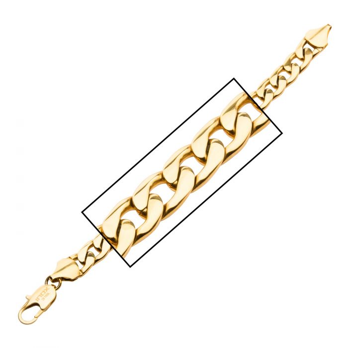 Gold Plated Diamond Cut Curb Chain Bracelet