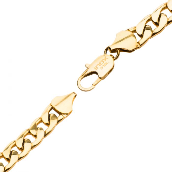 Gold Plated Diamond Cut Curb Chain Bracelet