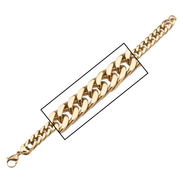 Gold Plated Fancy Curb Chain Bracelet