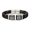 Load image into Gallery viewer, Black Braided Leather with Antiqued Finish Beads Bracelet