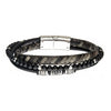 Load image into Gallery viewer, Black Onyx Beads with Black Braided Leather Layered Bracelet