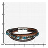 Load image into Gallery viewer, Chrysocolla Beads with Brown Leather Layered Bracelet