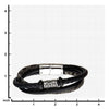 Load image into Gallery viewer, Black Plated and Antiqued Finish Drum Beads with Black Leather Layered Bracelet