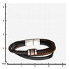 Load image into Gallery viewer, Black Plated and Rose Gold Beads with Brown Leather Layered Bracelet