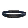 Load image into Gallery viewer, Black Leather with Steel Anchor Bracelet